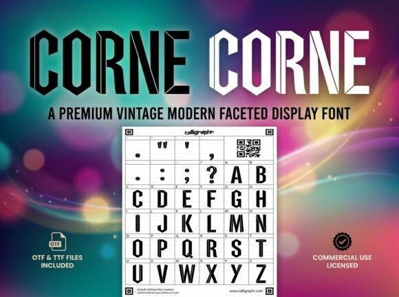 Corne: A Premium Faceted Display Font for Timeless Elegance