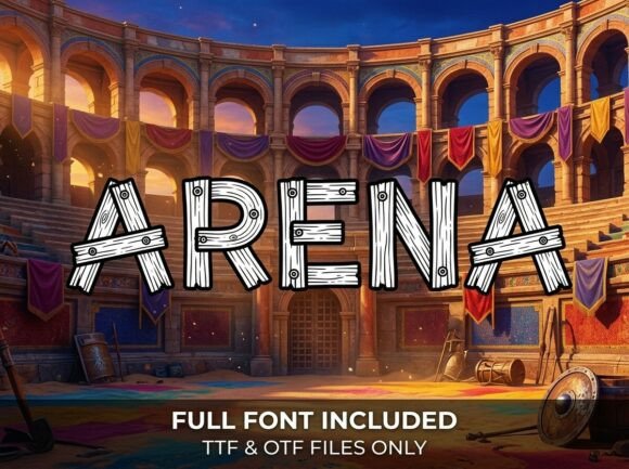 Enter the Theater of Design with Arena: A Rugged and Rustic Typeface