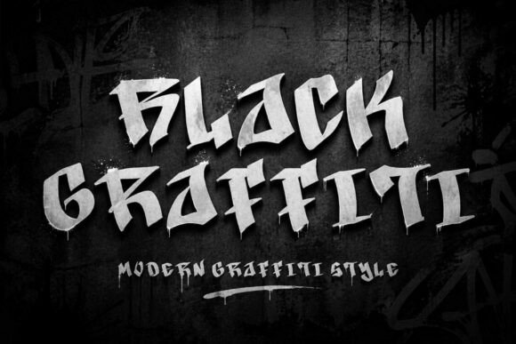 Unleash Raw Urban Energy with Black Graffiti: A High-Impact Display Typeface